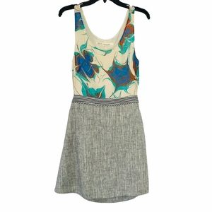 RACHEL ROY FLORAL AND GRAY SPLIT BACK DRESS 6